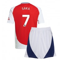 Arsenal Bukayo Saka #7 Heimtrikotsatz Kinder 2024-25 Kurzarm (+ Kurze Hosen)